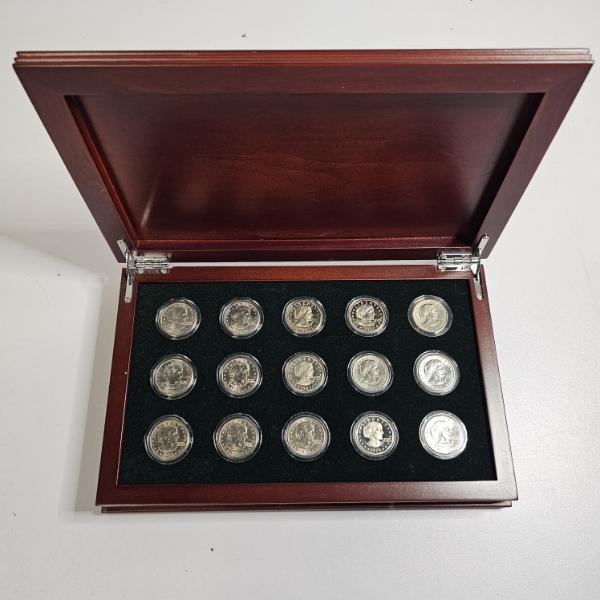 The Complete Collection of Susan B. Anthony Dollars with Deluxe Wooden Presentation Chest FV: $15.00