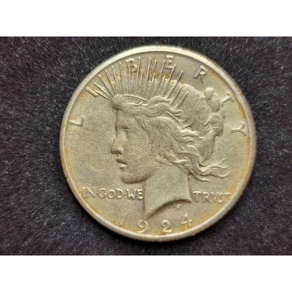 Nice 1924-S United States Silver Peace Dollar - Less then 2 Million Made!
