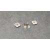 Image 2 : 18K White Gold Princess-Cut Diamond Earrings With Separate Clover-Shaped Earring Jackets - 2.4g