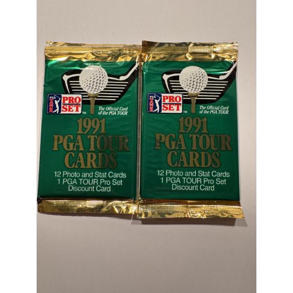 2 - 1991 Pro Set PGA Player Card Wax Packs - 12 Cards Per Pack - Possible John Daly Rookie & Others