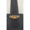 Image 1 : 10K Yellow Gold Ring With Oval Citrine Center Stone With Diamond Accents - Size 7- Weight: 1.9g