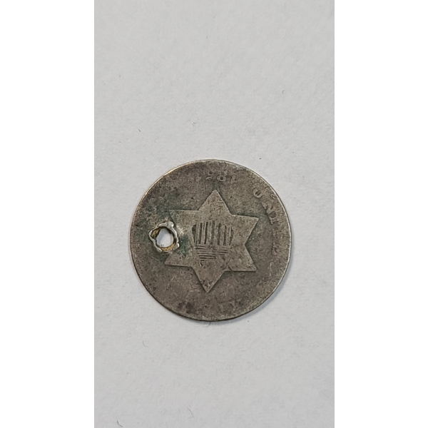 Type 1 United States 1851 75% Silver Three Cent Piece