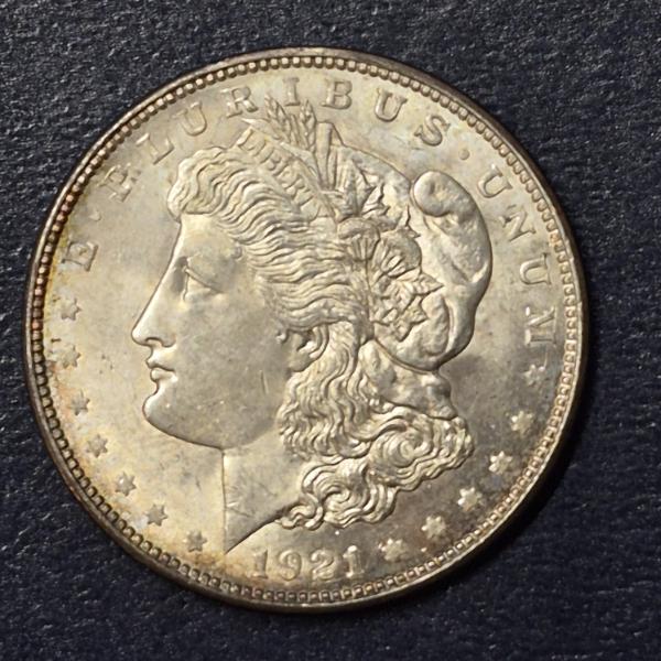 HG  - 1921 D Morgan Silver Dollar - Uncirculated - See Pics