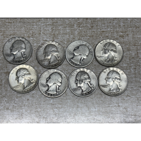 90% Silver U.S. Quarters - FV $2.00 - Various Years 