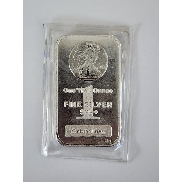 1 Troy Ounce .999 Fine Silver Walking Liberty Bar - In Sealed Package 
