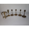 Image 1 : Lot of Brass Candleholders - India Stamp on Bottom - 4-5in Tall