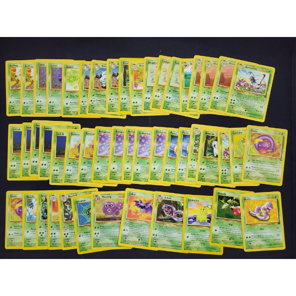Large Lot of Over 40 Assorted Vintage Pokemon Trading Cards - Jungle, Fossil, Team Rocket & More!