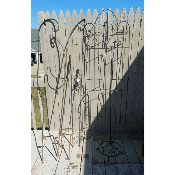 Outdoor Yard In Ground Metal Plant Hangers / Racks - see pics