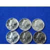 Image 2 : x12 Assorted Years 90% Silver Mercury Dimes Including BU-Like FV: $1.20