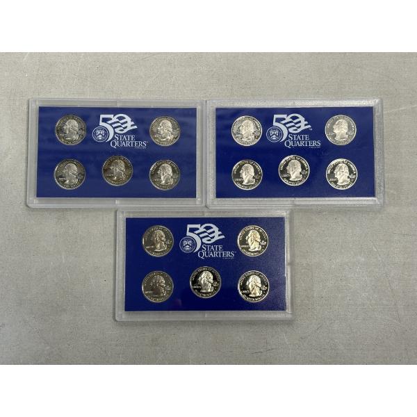 Three United States Quarters Proof Sets