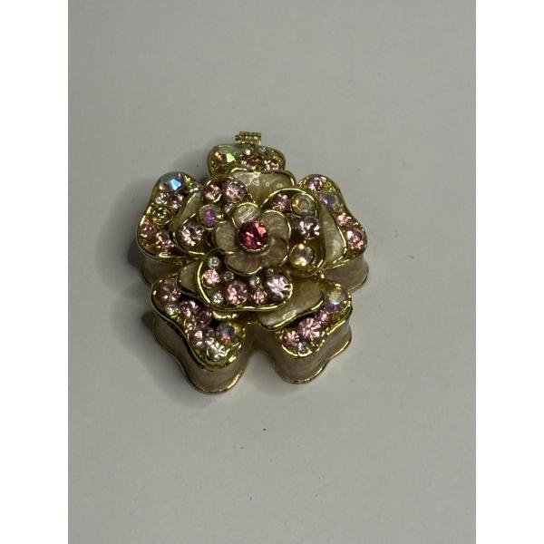 Decorative Pink Flower trinket box 