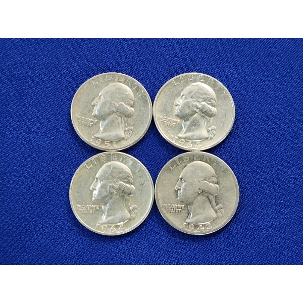 $1.00 Face Value of Assorted U.S. 90% Silver Quarters