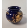 Image 2 : Vintage Limoges Porcelain Vase - Deep Cobalt Blue Glaze And Gold Gilt Accents