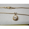 Image 3 : Beautiful 14K Yellow Gold 16" Snake Chain, Solitaire Pendant TW: 5.2g