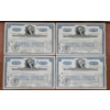 Image 1 : Lot of Four 1930's & 40's New York Central Railroad Company 100 Shares Stock Certificates 