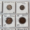 Image 3 : Binder Page of Assorted Years Canadian Coins: 5 Cents and Large Cents 