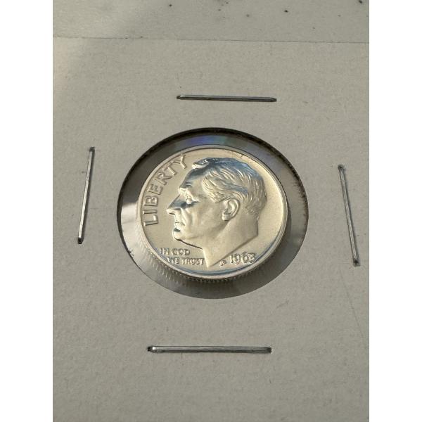 Rare 1963-P United States Roosevelt Silver Proof Dime - Hard To Find In This Condition