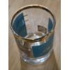 Image 5 : Excellent Condition MCM Federal Glass Aqua & Gold Steamboat Southern Comfort Cocktail Glass Set. Inc