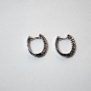 Image 2 : Stunning 14K White Gold Diamond Studded Hoop Earrings - Total Weight: 2.2g