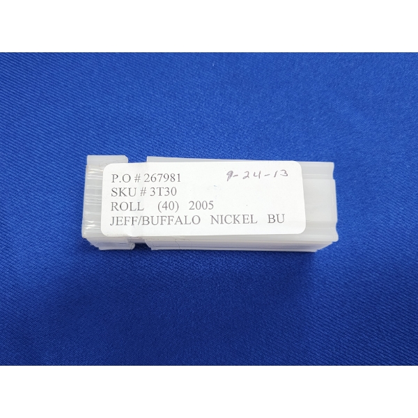 Roll of Brilliant Uncirculated Jefferson/Buffalo Nickels FV: $2.00