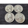 Image 2 : Four 90% Silver Washington Head Quarters - $1.00 Face Value