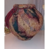 Image 1 : Cloth Coveered Decorative Bulbous 12" Vase As Pictured Excellent
