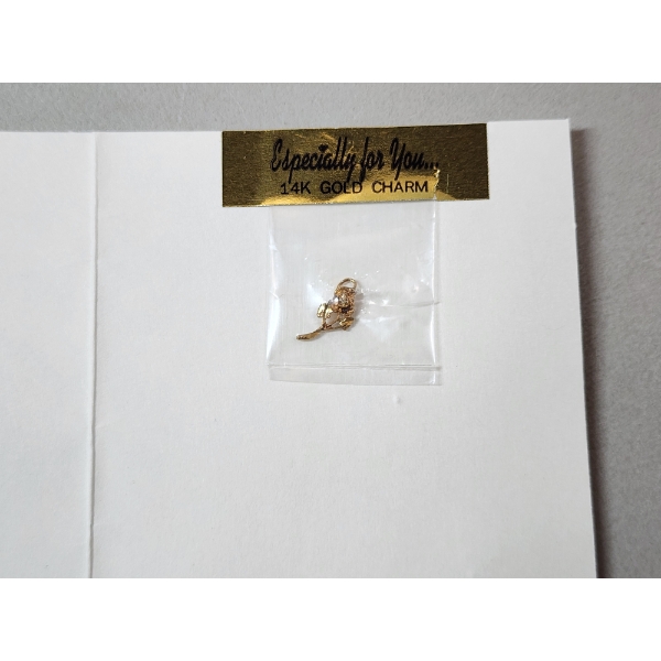 Cute 14K Gold Rose Charm Total Weight: 0.3g