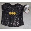 Image 1 : Brand New Ladies Size Medium Sequin Bat Girl Corset Featuring Side Zip & Lace Up Back! 
