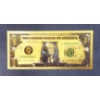Image 1 : $1 US Currency Gold Foil Note -  24k (.999) Gold Foil  1 Of 7 In The Modern Note Series Offered