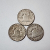 Image 2 : Three 1953 United States 90% Silver Franklin Half Dollars - FV: $1.50