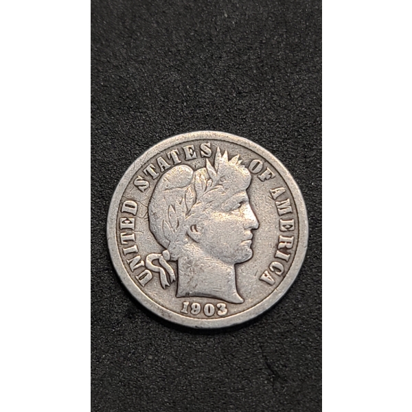1903 90% Silver Barber Dime 