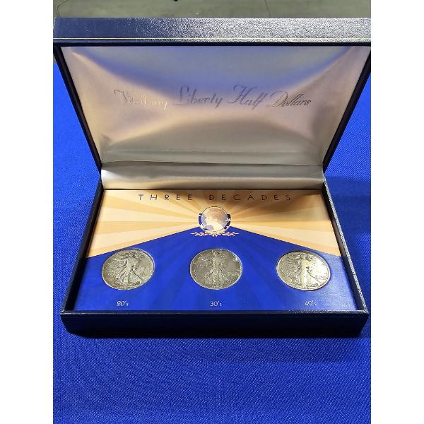 Walking Liberty Half Dollars - "Three Decades" Complete Set: 1920, 1936, 1943 - Gorgeous Set!