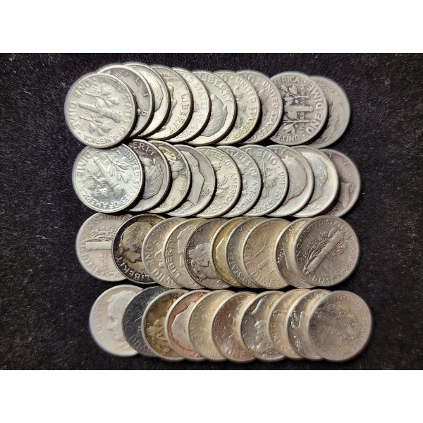 $4 Face Value in Assorted 90% Silver Dimes