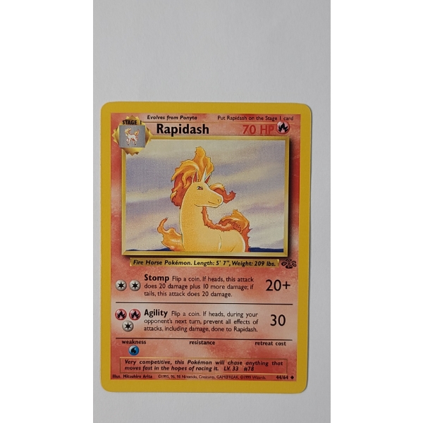 1999 Rapidash #44/64 Pokemon Trading Card From The Jungle Set - Near Mint