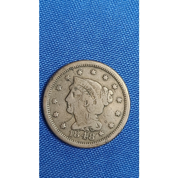 1848 U.S Braided Hair Liberty Head Large Cent 