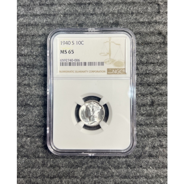 1940 Mercury Dime NGC MS65