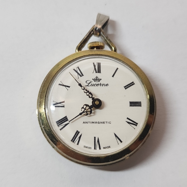 Gorgeous Lucerne Pendant Watch with Cameo Detailed Back