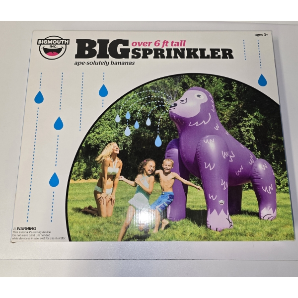Big Mouth Inc. Big Ape - "ape-solutely bananas" Over 6ft Tall Inflatable Yard Sprinkler - New in Box