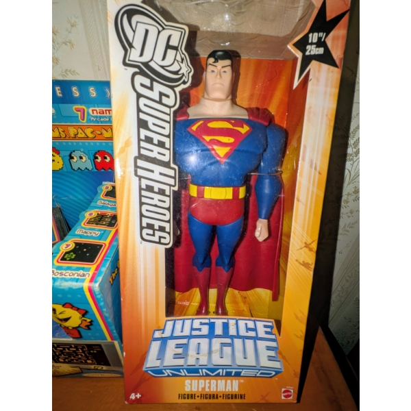 Vintage Pac-Man Plug & Play Game, & 10" Batman And Superman Dolls In Original Packages