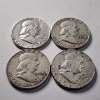 Image 2 : Four Assorted United States 90% Silver Franklin Half Dollars ~ $2.00 Face Value