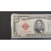 Image 2 : U.S Series 1928 F $5 Red Seal Bank Note With Clarke And Snyder Signatures - Excellent Condition