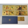 Image 1 : x4 Assorted Garbage Pail Kids $100 99999999 24K Gold Foil Banknotes Set w/ CoA