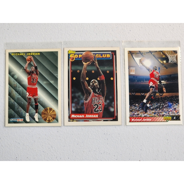 (3) Michael Jordan Trading Cards: 1993 Fleer, 1993 Topps, 1992 Upper Deck
