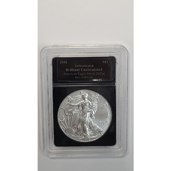 United States Brilliant Uncirculated 2018 1 Troy Ounce .999 Fine Silver Type 1 American Eagle
