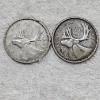 Image 2 : Two Vintage Canadian 80% Silver Quarters