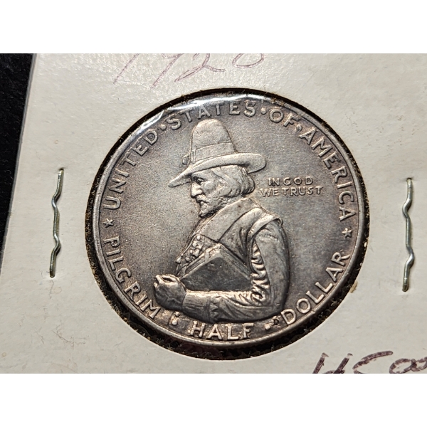 1920-D United States Half Commemorative Pilgrim Silver Half Dollar - ONLY 152,000 MINTED!