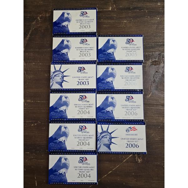2003 & 2006  United States Proof Sets & Multiple Sets of 2003-2006 State Quarter Proof Sets