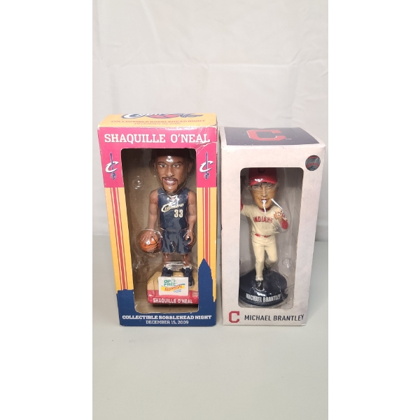 Cleveland Cavaliers Shaq Collectible Bobble Head & Cleveland Indians Michael Brantley Bobble Head
