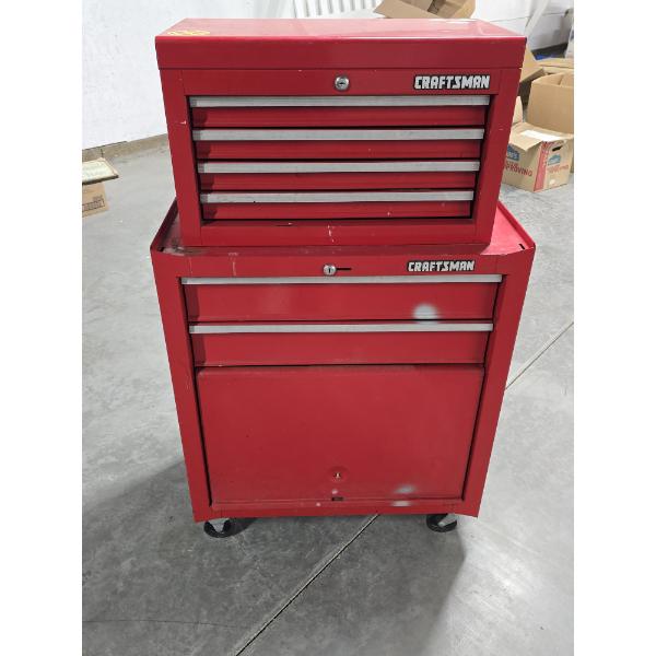 CRAFTSMAN Rolling Toolbox - 2 Pieces, 6 Drawers and Storage Space *WITH CONTENTS SEE PHOTOS*