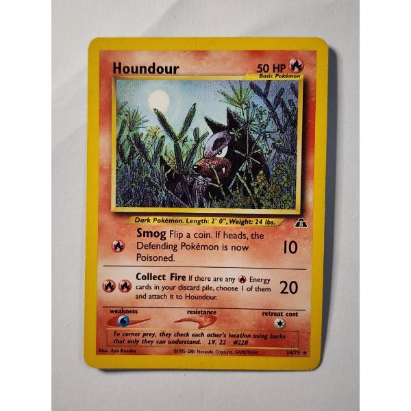 Houndour 24/75 Non-Holo Rare Vintage Pokemon Trading Card
